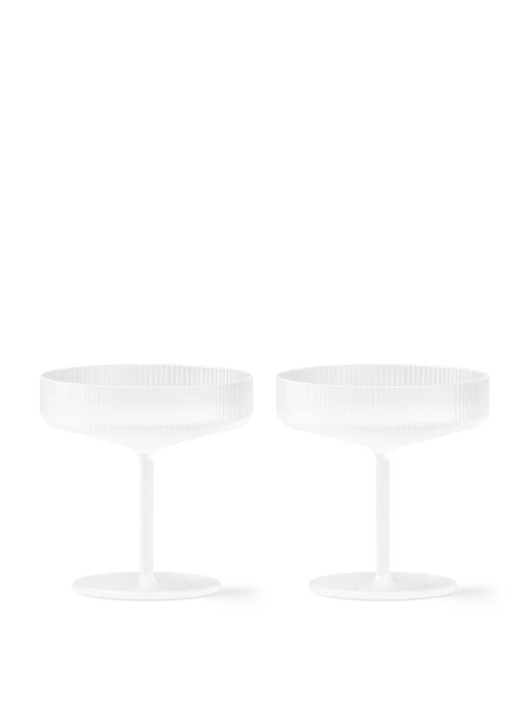 Ripple Champagne Saucers - Set 2 - Matte