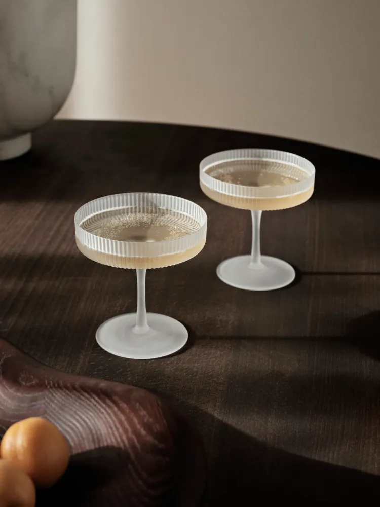 Ripple Champagne Saucers - Set 2 - Matte