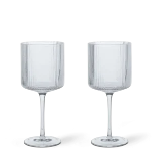 Ripple Ruby Wine Glasses - Set 2 - Clear