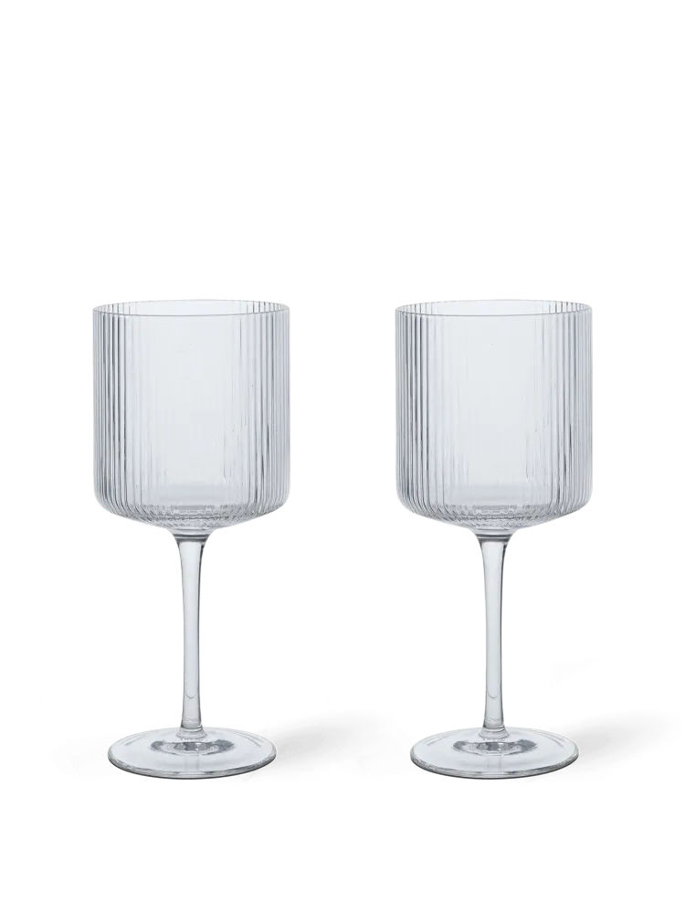 Ripple Ruby Wine Glasses - Set 2 - Clear