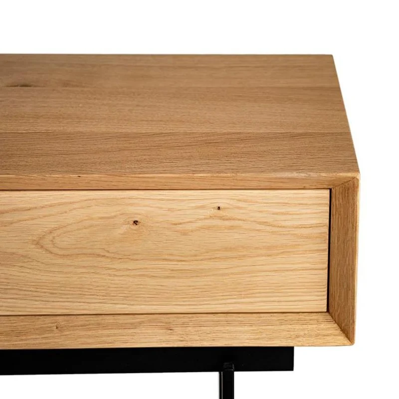 Rosto konsolbord i massiv egetræ med 2 skuffer Flere størrelser 100x35x85