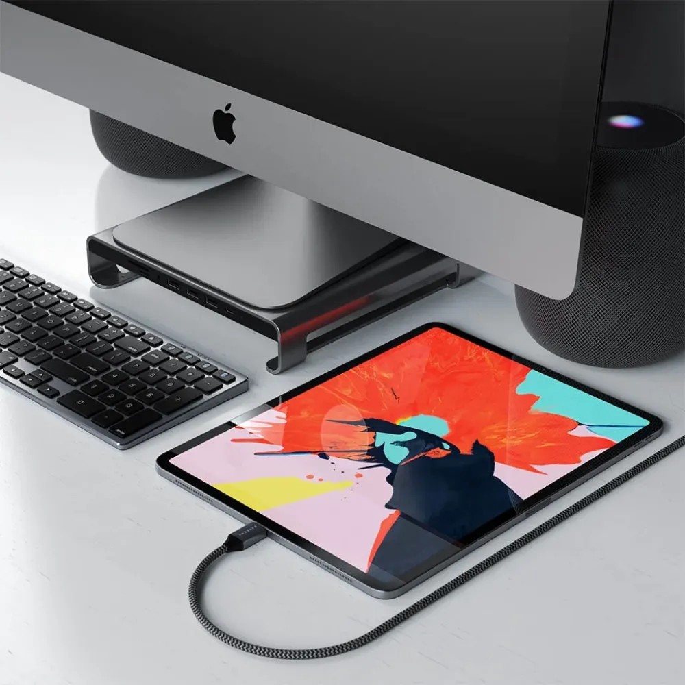 Satechi USB TYPE-C Til USB-C Kabel 100W - 2m - Space Grey