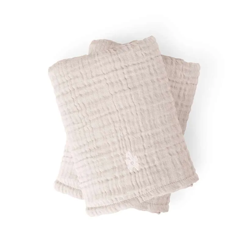 Sebra Pusleunderlag - 6-lags - 2 stk. - Muslin - Birchbark Rose