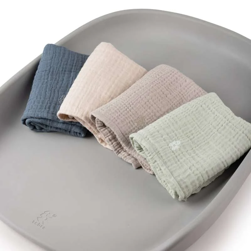Sebra Pusleunderlag - 6-lags - 2 stk. - Muslin - Birchbark Rose