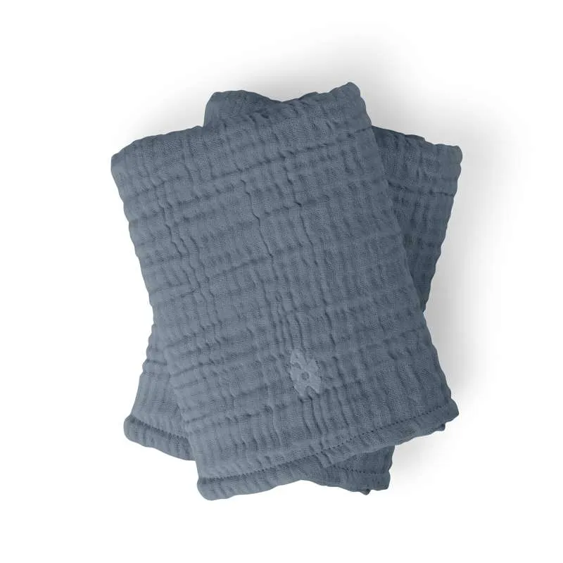Sebra Pusleunderlag - 6-lags - 2 stk. - Muslin - Forest Lake Navy