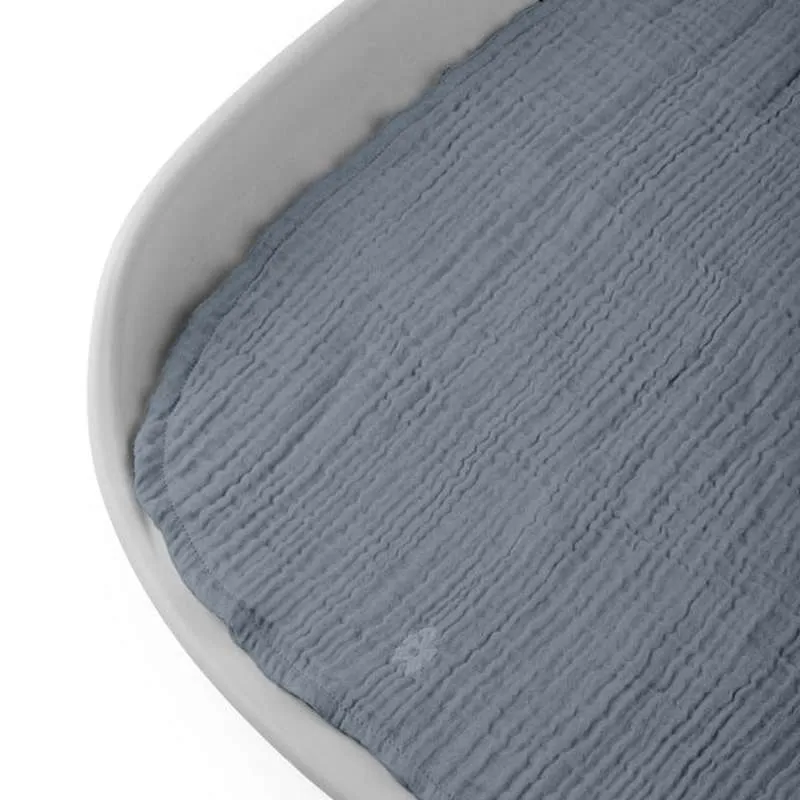 Sebra Pusleunderlag - 6-lags - 2 stk. - Muslin - Forest Lake Navy