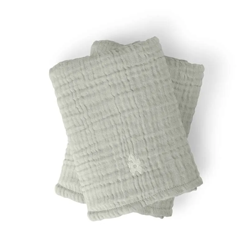 Sebra Pusleunderlag - 6-lags - 2 stk. - Muslin - Mist Forest