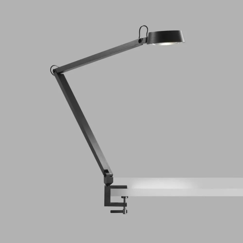 Shadowy T2 Bordlampe m/ klemme Carbon Sort - Light-Point
