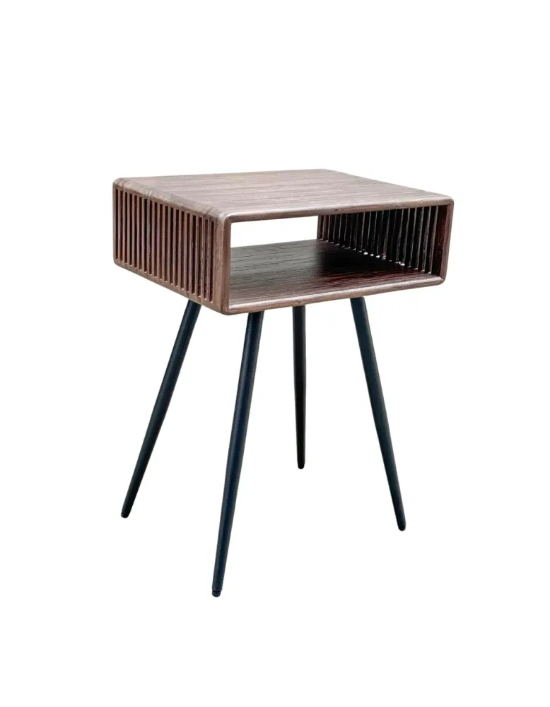 Side el. Sengebord i Genanvendt Teaktræ, grey, 2 stk