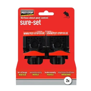 Skadedyrsbekæmpelse Pest-Stop Sure-set musefælde plast midnight 2 stk,2 stk/pk