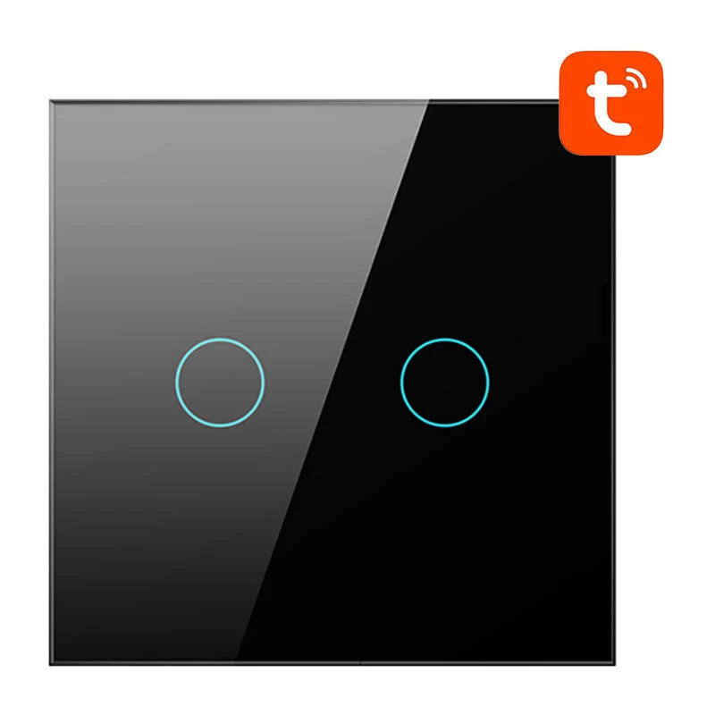 Smart Light Switch WiFi Avatto TS02-EU-B2 2 vej ebony