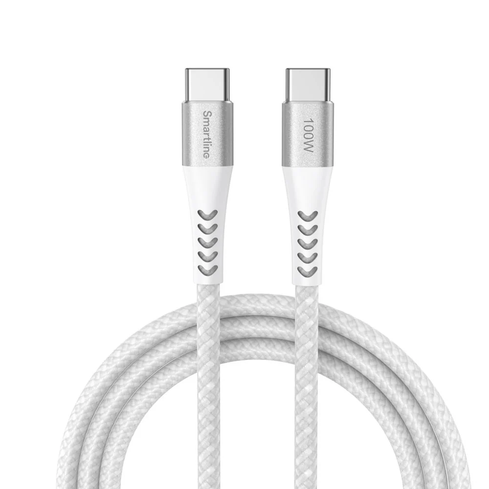 Smartline 100W USB-C til USB-C Kabel 2 m. - Snow
