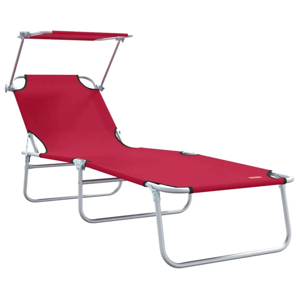 Solstol 2 pcs Rød 58 x 188 x 77cm Poly-material
