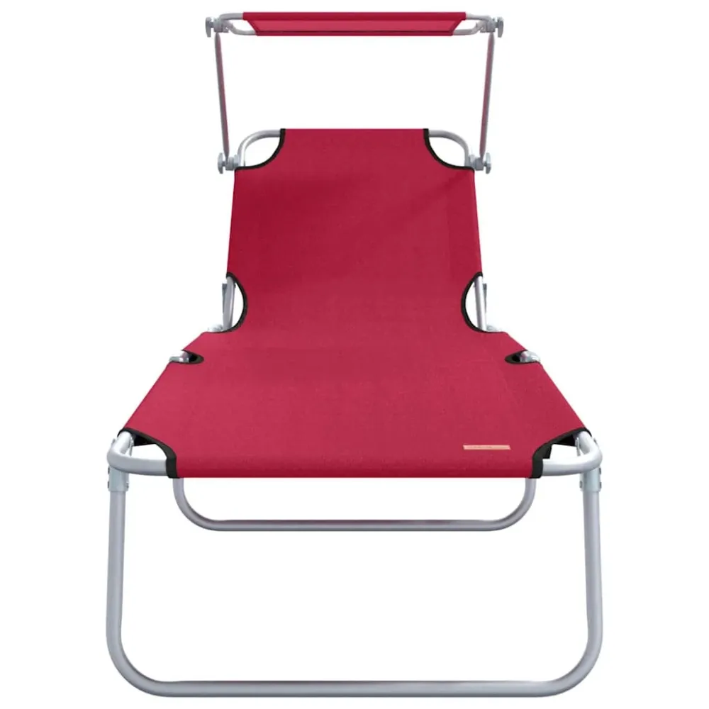 Solstol 2 pcs Rød 58 x 188 x 77cm Poly-material