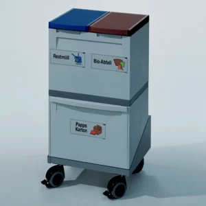 Sorterings-station - 2 x 15 Liter + 1 x 30 Liter - Vogn