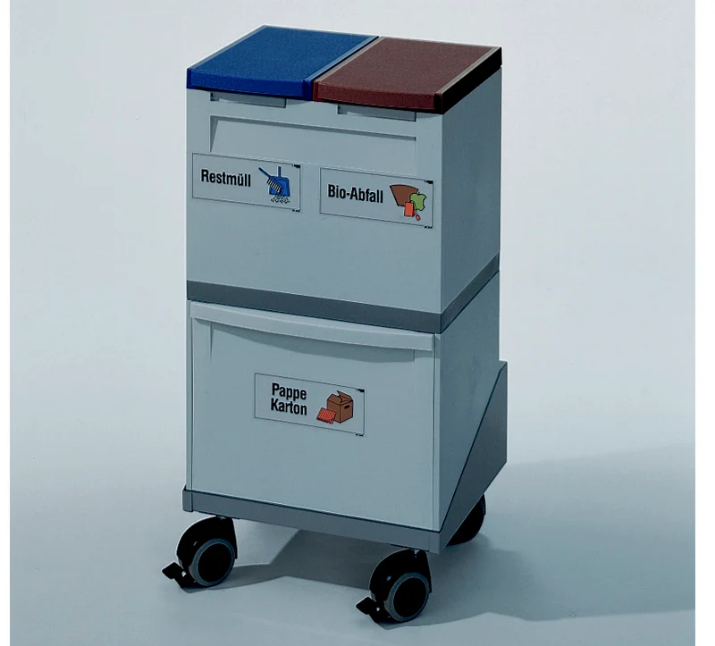 Sorterings-station - 2 x 15 Liter + 1 x 30 Liter - Vogn