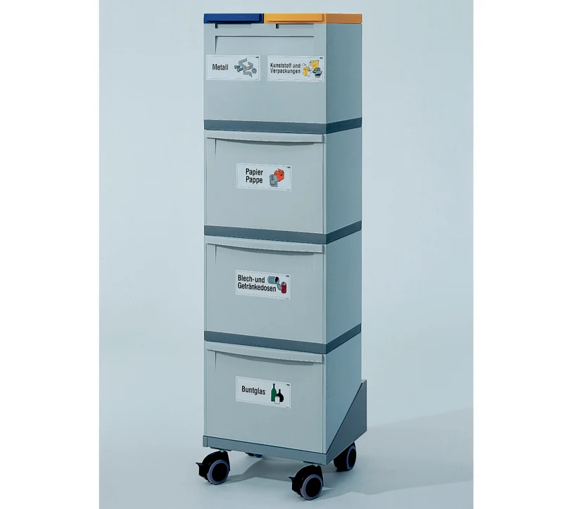 Sorterings-station - 2 x 15 Liter + 3 x 30 Liter - Vogn