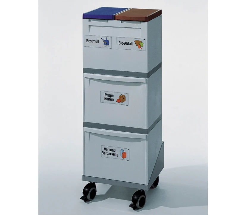 Sorterings-station - 2 x 15 Liter + 2 x 30 Liter - Vogn