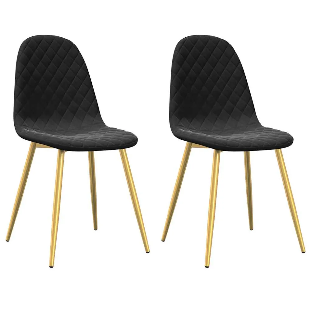 spisebordsstole 2 stk. fløjl midnight