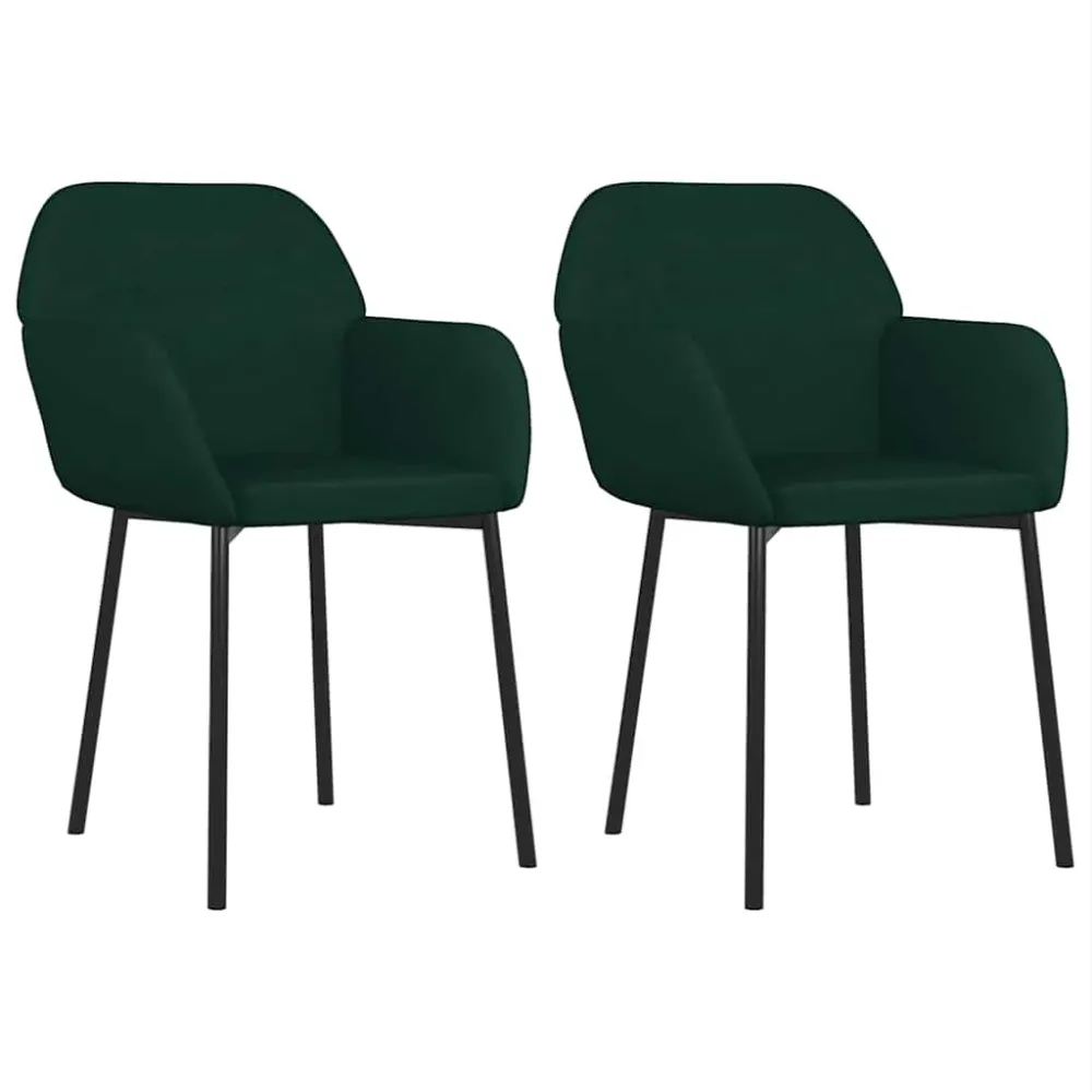 spisebordsstole 2 stk. fløjl mørkegrøn | NMEA 2000 Certified