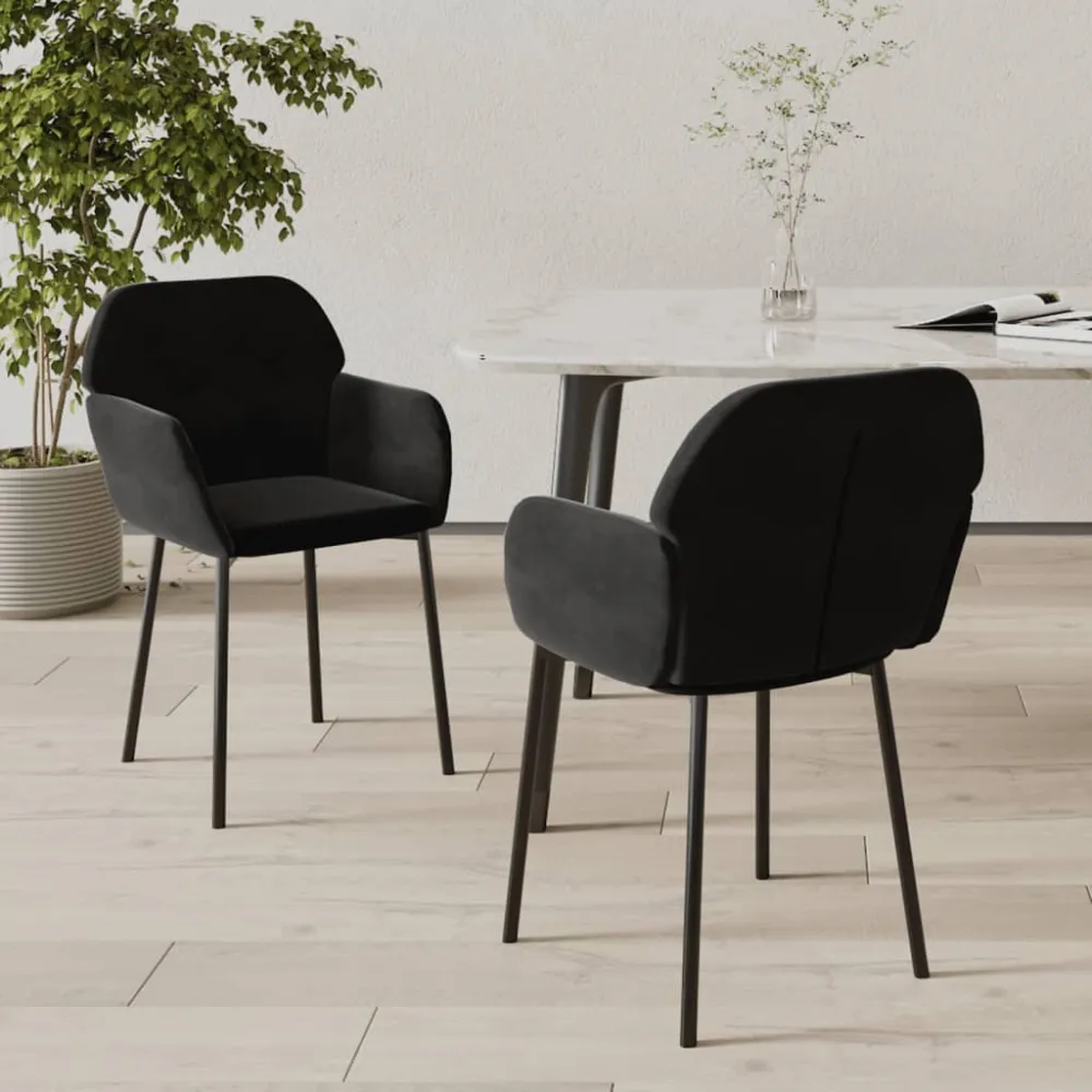 spisebordsstole 2 stk. fløjl onyx