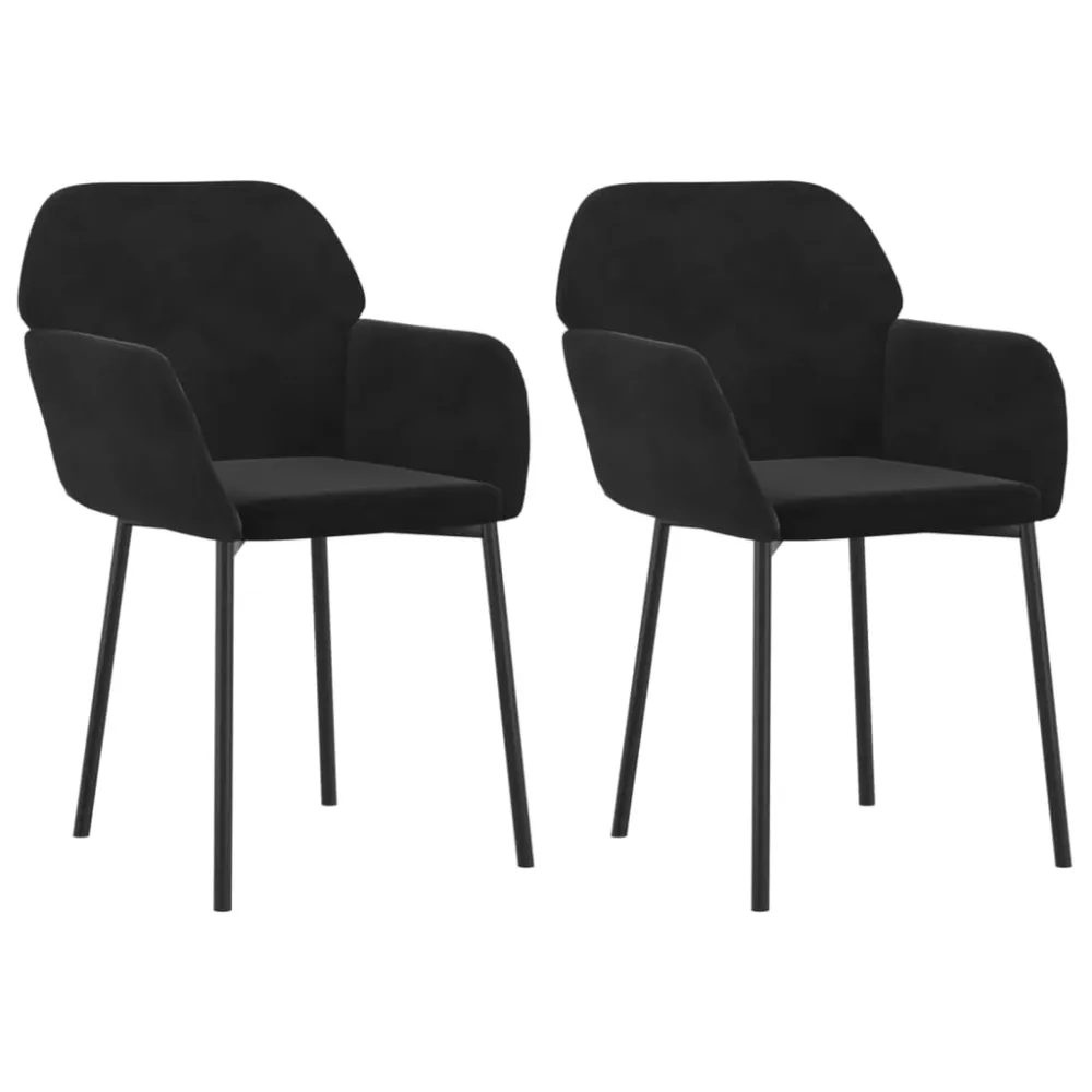 spisebordsstole 2 stk. fløjl onyx