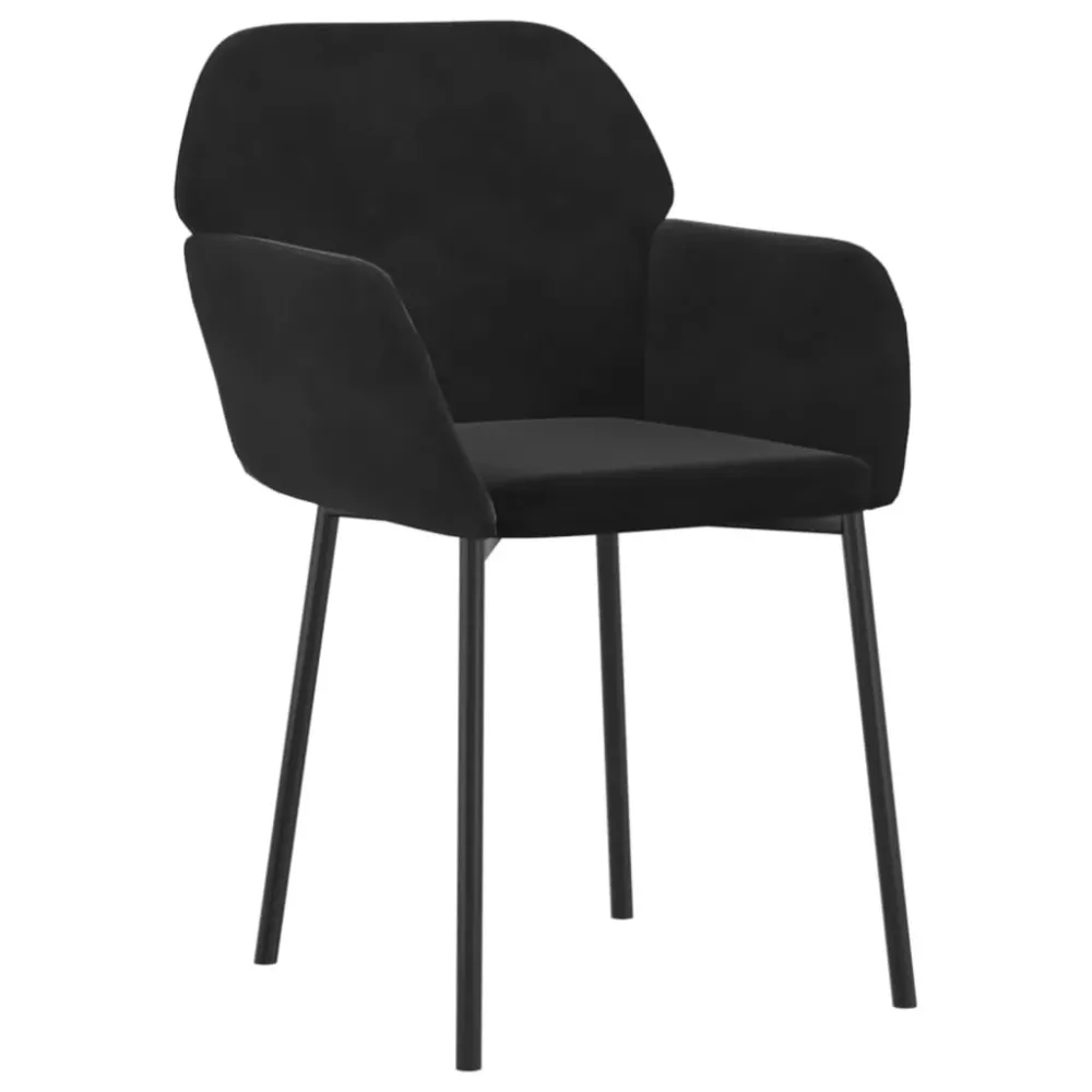 spisebordsstole 2 stk. fløjl onyx