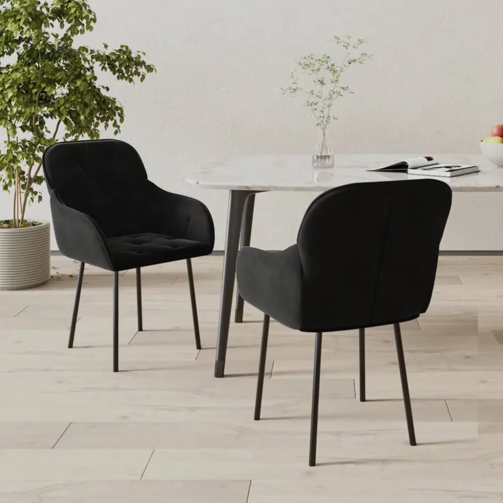 spisebordsstole 2 stk. fløjl onyx from Florida