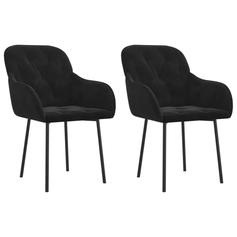 spisebordsstole 2 stk. fløjl onyx from Florida