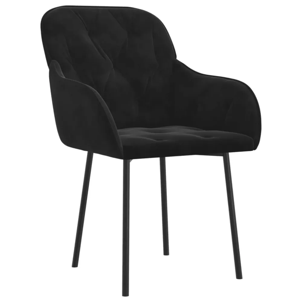 spisebordsstole 2 stk. fløjl onyx from Florida