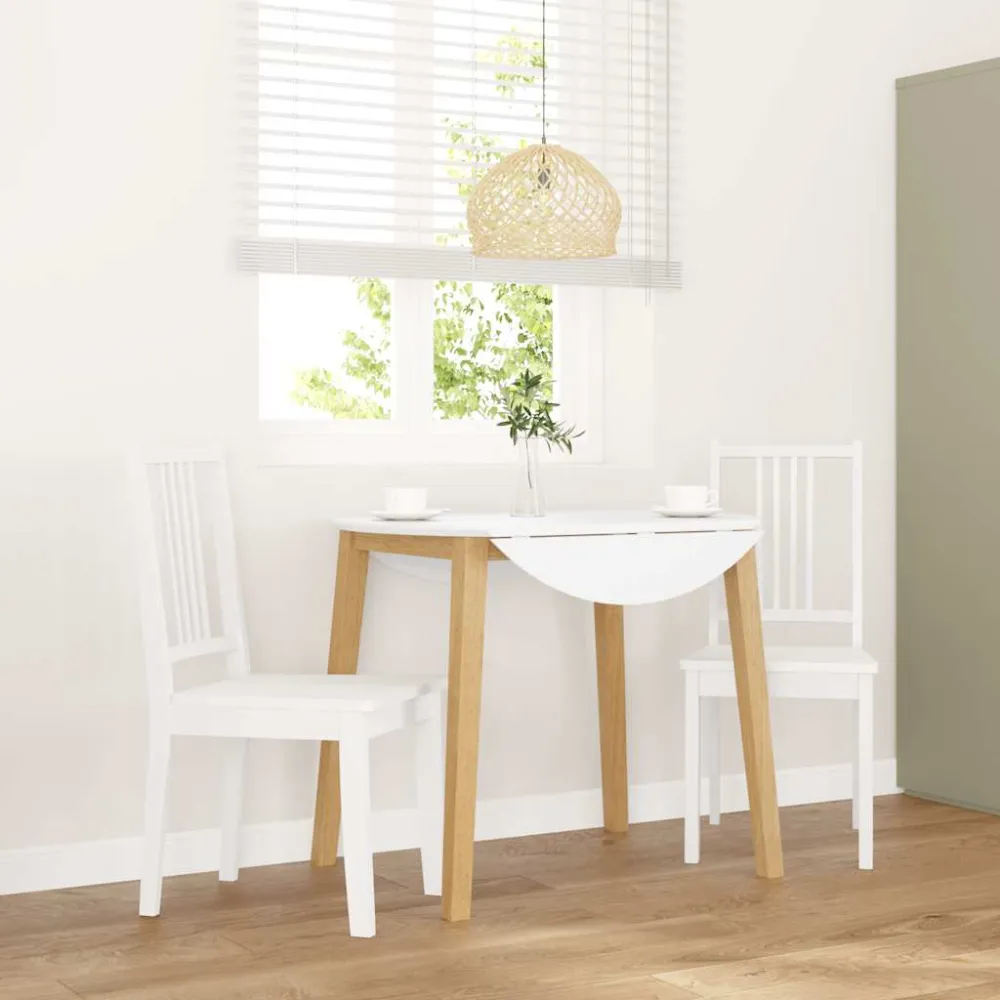 spisebordsstole 2 stk. massivt gummitræ ivory