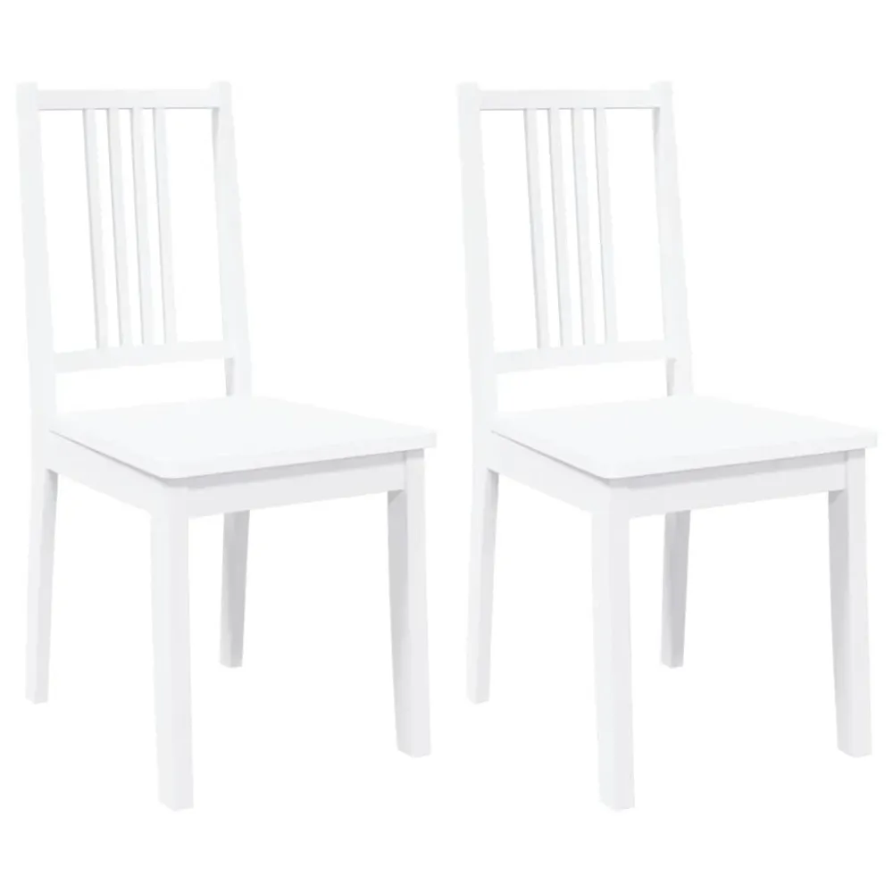 spisebordsstole 2 stk. massivt gummitræ ivory