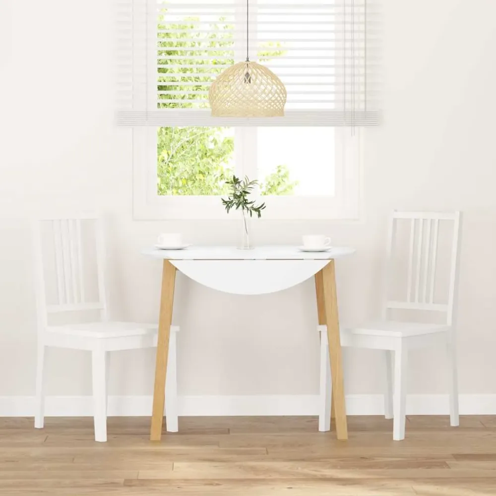spisebordsstole 2 stk. massivt gummitræ ivory