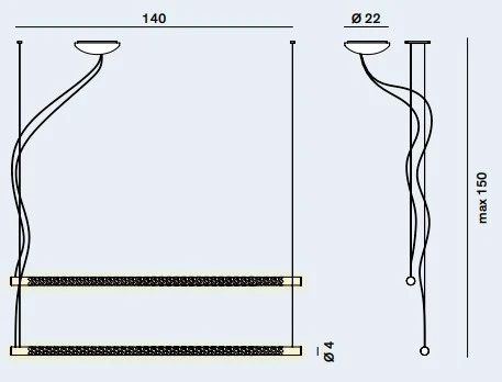 Squiggle Lineær Double pendel fra Rotaliana Satin
