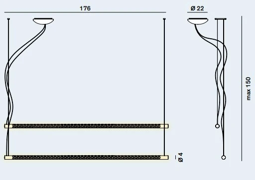Squiggle Lineær Double pendel fra Rotaliana Satin
