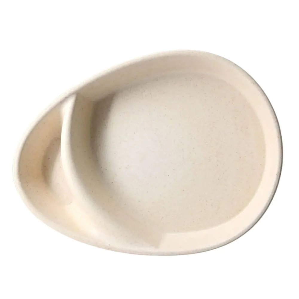 (60 stk.) Genanvendelig menutallerken med 2 rum - 275x200mm - dråbeformet