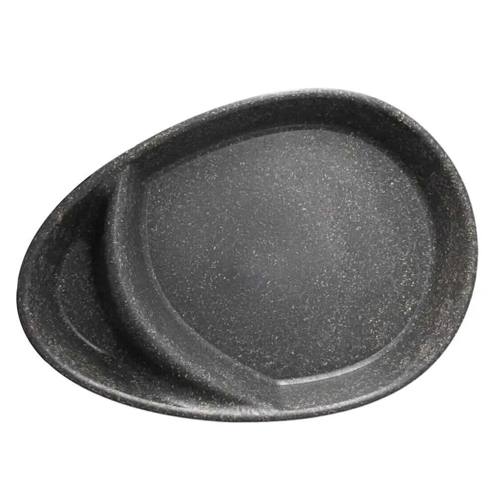 (60 stk.) Genanvendelig menutallerken med 2 rum - 275x200mm - dråbeformet