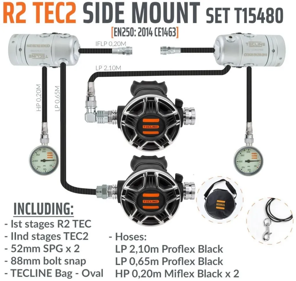 Tecline R2 / Tec 2 Sidemount sæt