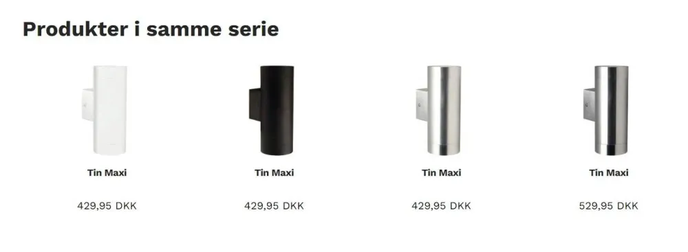 Tin Maxi Dual Væglampe 2xGU10, Sort - Nordlux