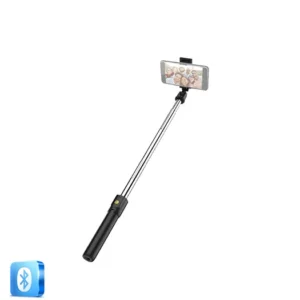 Universal 2-i-1 Trådløs Selfiestang M. BT Fjernbetjening - Charcoal