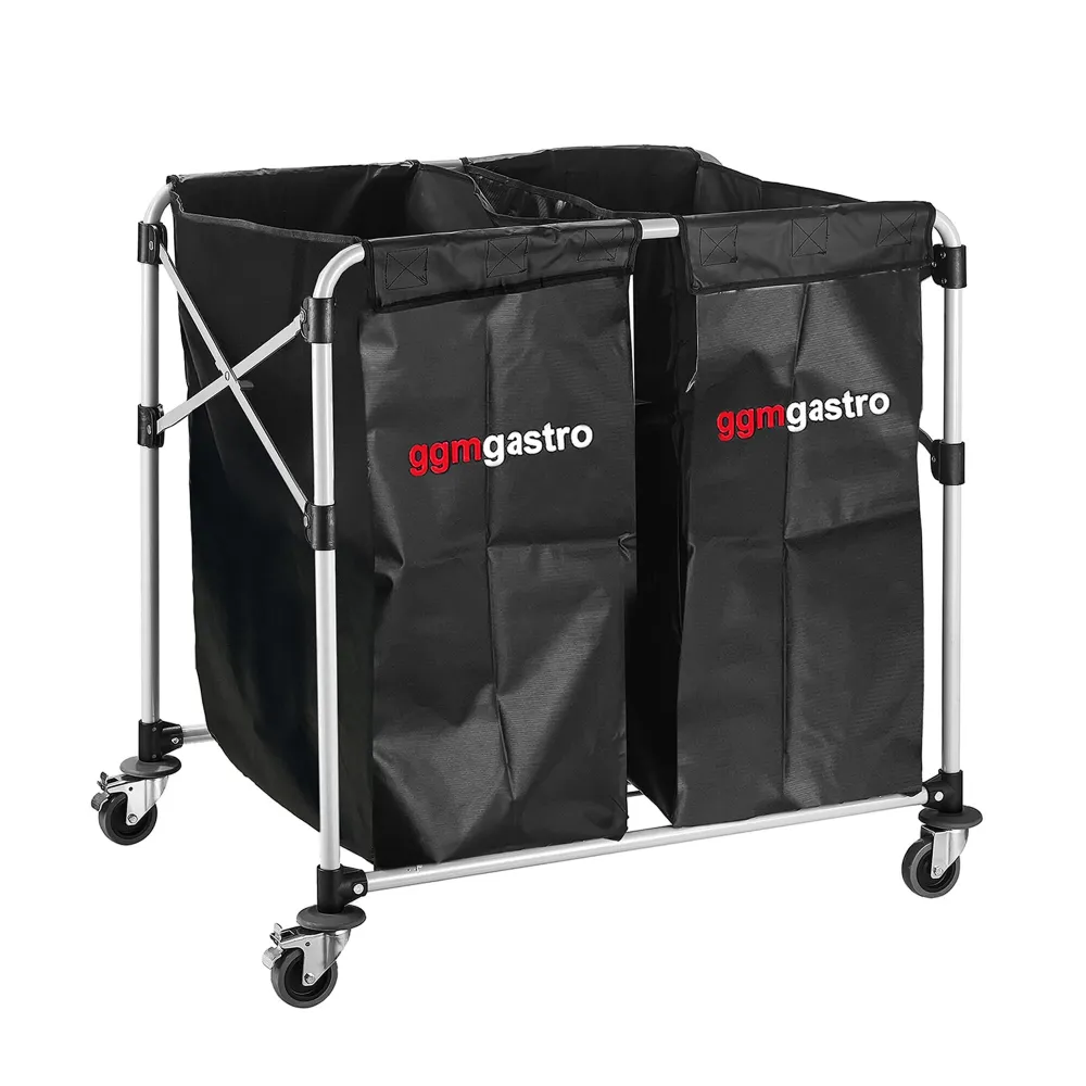 Vasketøjsvogn - 2x 150 Liter - aluminiumsramme