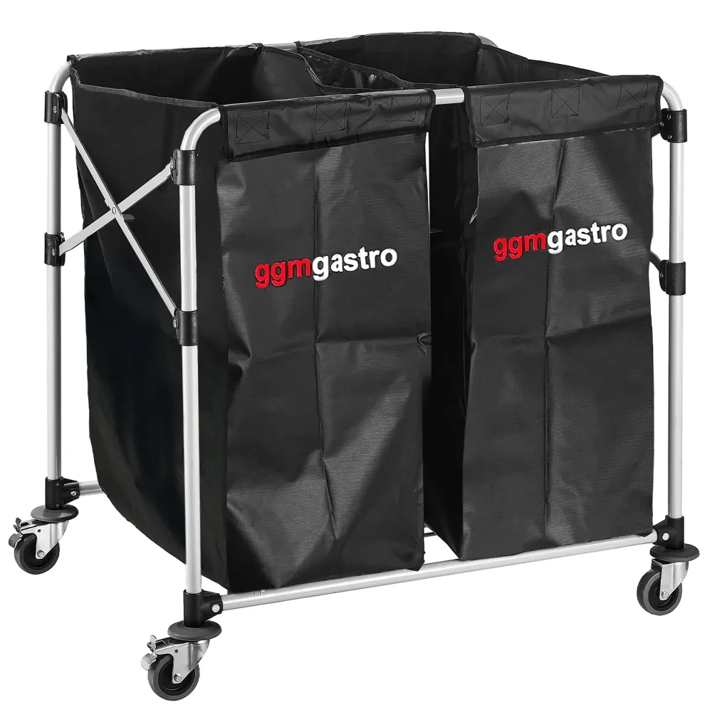 Vasketøjsvogn - 2x 150 Liter - aluminiumsramme