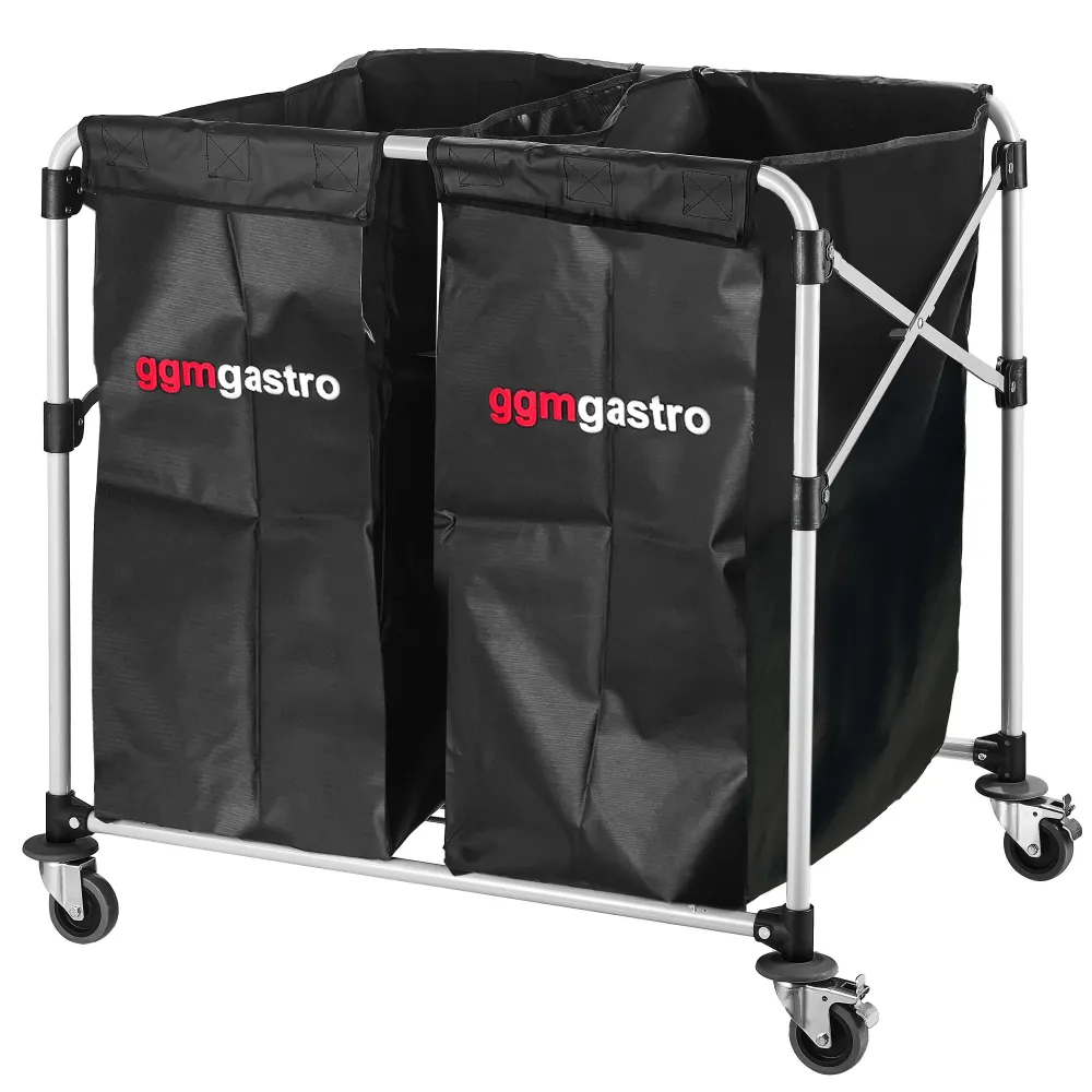 Vasketøjsvogn - 2x 150 Liter - aluminiumsramme