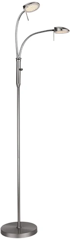 Vegas Gulvlampe LED Børstet Metal 2 arme - Halo Design