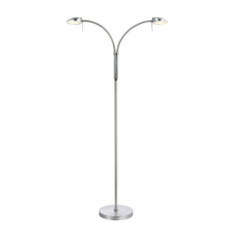 Vegas Gulvlampe LED Børstet Metal 2 arme - Halo Design