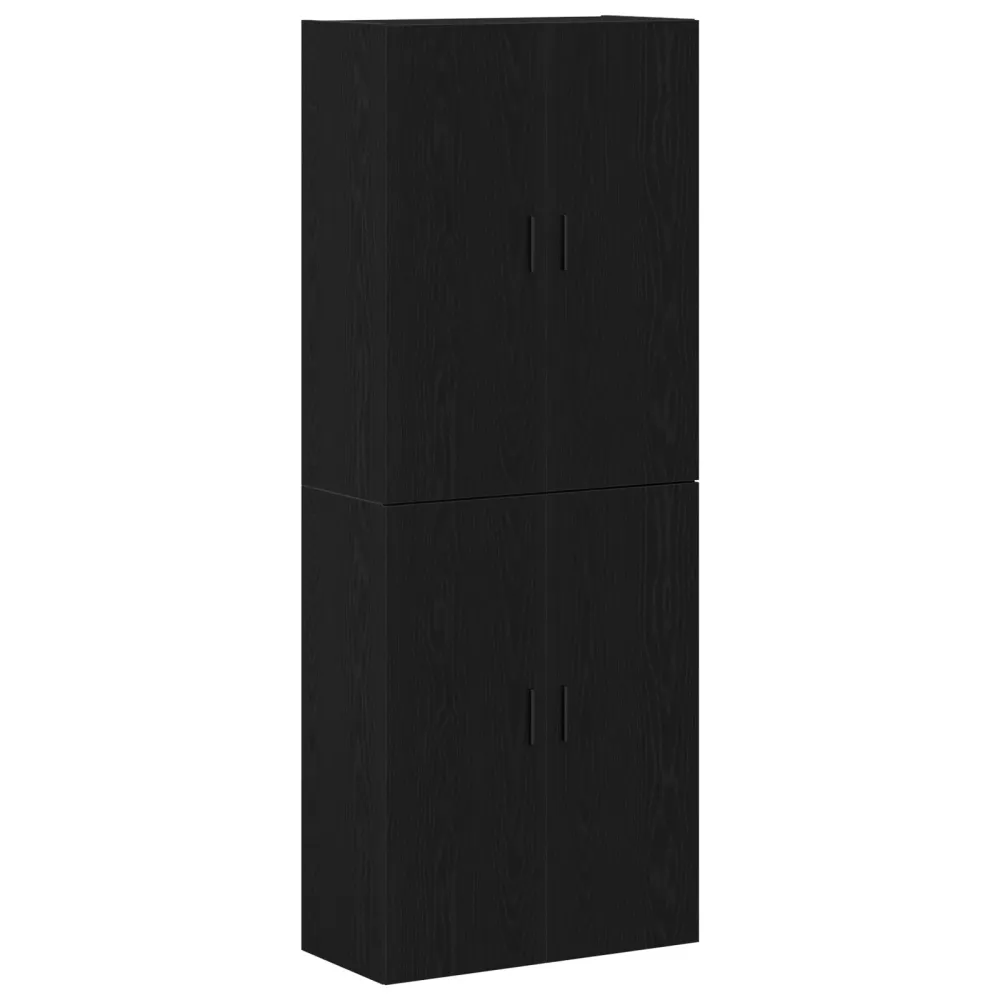 Vægskab 2 Dele Sort Eg 69.5 X 34 X 90 Cm Samlet Træ