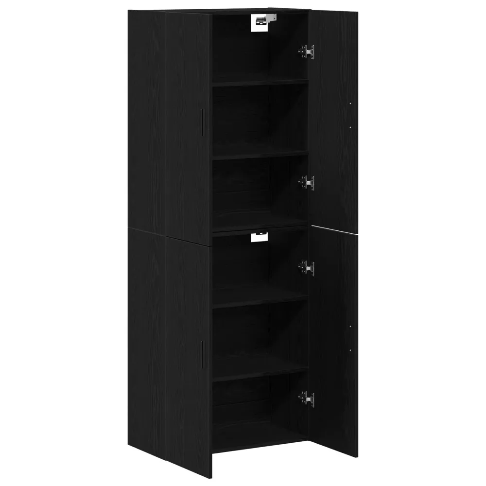Vægskab 2 Dele Sort Eg 69.5 X 34 X 90 Cm Samlet Træ