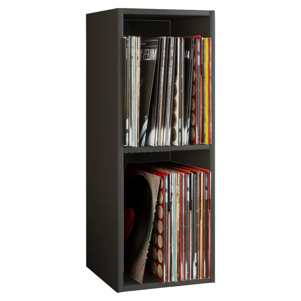 Vinylreol ebony – 2 rum – 72x34x30 cm – Platto Mini
