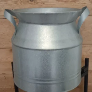 Zink mælkespand med 2 håndtag