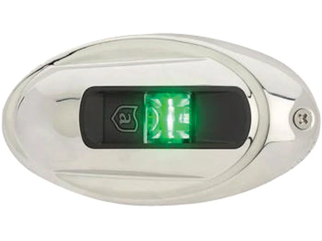 Attwood, Styrbordslanterne LED Lanterne, Lodret Oval, Rustfrit Stål, ATT-NV4012SSG-7